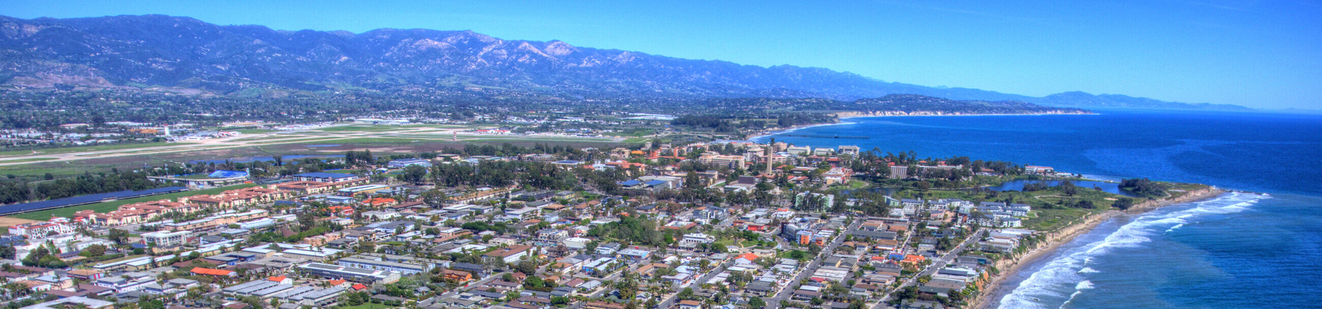 aerial view of city by the coast